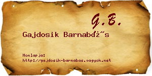 Gajdosik Barnabás névjegykártya